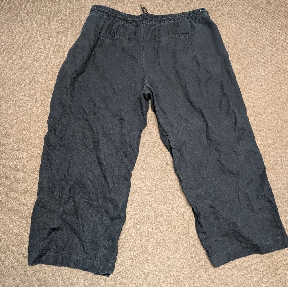 ATHLETA Retreat Linen High Rise Wide Leg Women's Black Pants (Women's 3X)